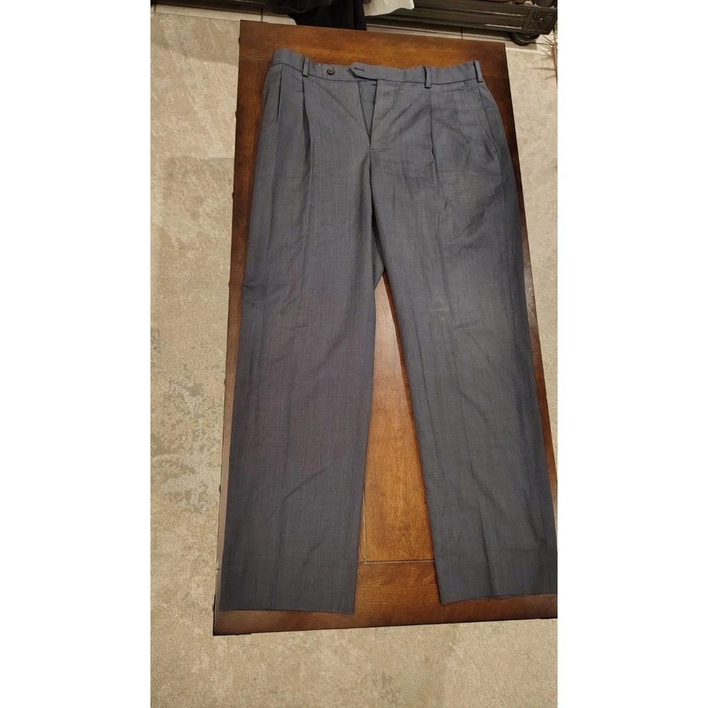Brooks Brothers 1818 Madison Grey Wool Pleated Dress Pants Mens W35 Italian Fabr